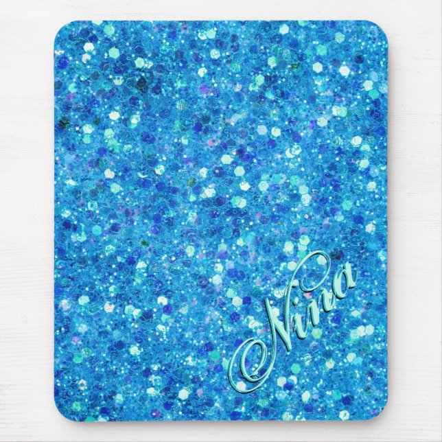 Blue Glitzer Mousepad (Vorne)