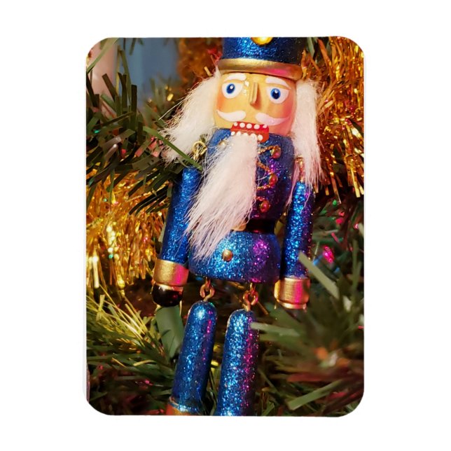 Blue Glitzer Nutcracker Soldat Weihnachtsschmuck Magnet (Vertikal)