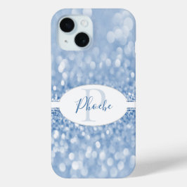 Blue Glitzer Personalize Samsung Galaxy Case