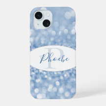 Blue Glitzer Personalize Samsung Galaxy Case