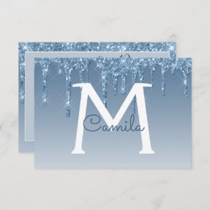 Blue Glitzer Quinceanera Save the Date Einladung