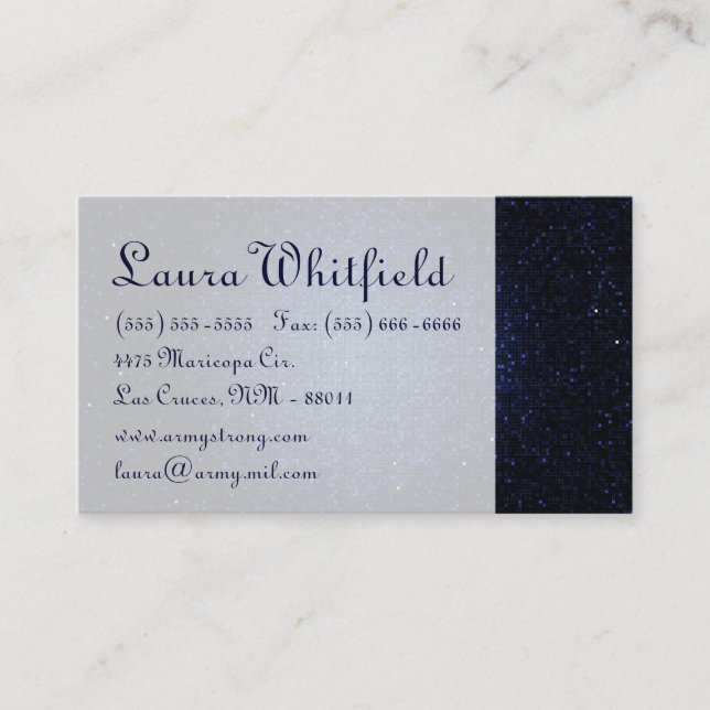Blue Glitzer Sequin Disco Glitz Business Card Visitenkarte (Vorderseite)