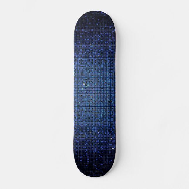 Blue Glitzer Sequin Disco Glitz Comp Skateboard (Vorderseite)