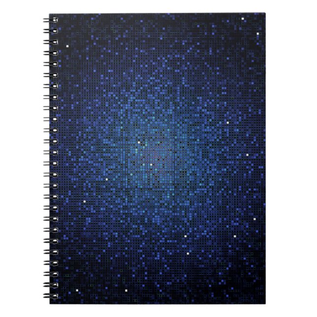 Blue Glitzer Sequin Disco Glitz Spiral Notebook Notizblock (Vorderseite)