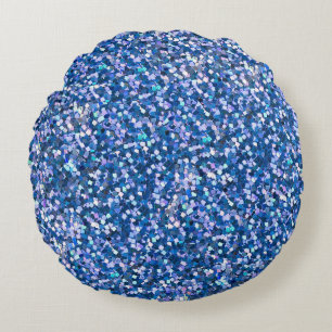 Blue Glitzer: Shiny Abstrakt Background Rundes Kissen