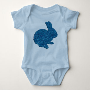 Blue Glitzer Silhouette Osterfest Sonniger Strampl Baby Strampler
