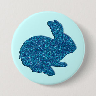 Blue Glitzer Silhouette Ostersonne Schaltfläche Button
