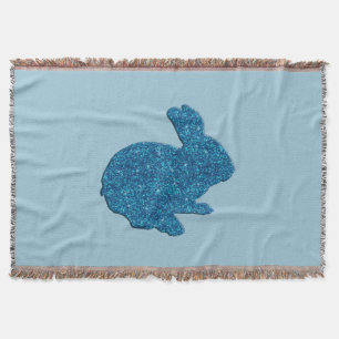 Blue Glitzer Silhouette Ostersonnenkeule Blanket Decke