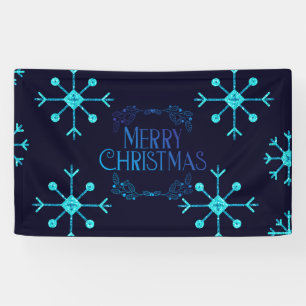 Blue Glitzer Snowflakes Banner