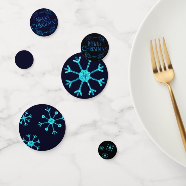 Blue Glitzer Snowflakes Konfetti (Gruppe)