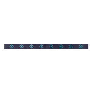 Blue Glitzer Snowflakes Satinband