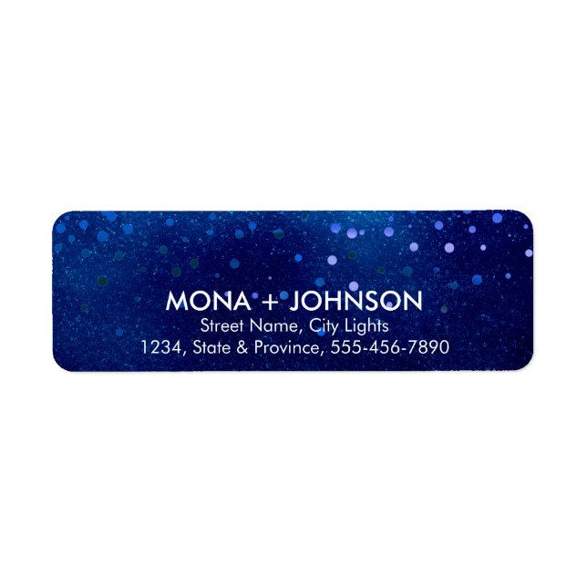 Blue Glitzer Sparkle Confetti Dots Modern (Vorne)