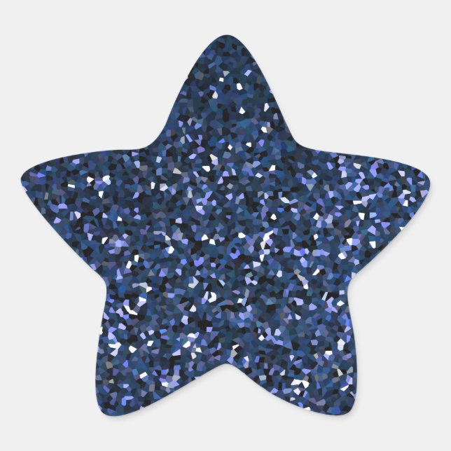 Blue Glitzer Sparkle Funkelnd Muster Feiern Stern-Aufkleber (Vorderseite)