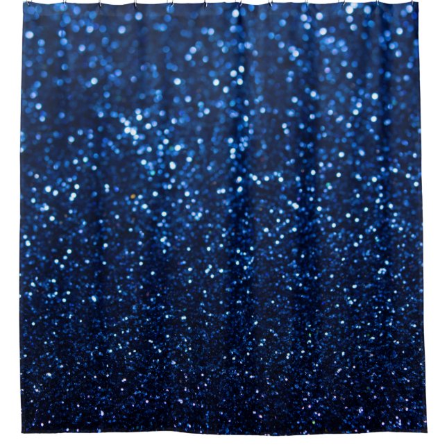 Blue Glitzer Texture Festivals Sparkor Duschvorhang (Vorderseite)