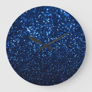 Blue Glitzer Texture Festivals Sparkor Große Wanduhr
