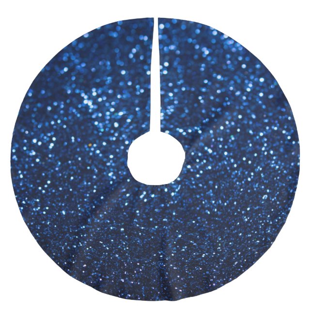 Blue Glitzer Texture Festivals Sparkor Polyester Weihnachtsbaumdecke (Vorderseite)