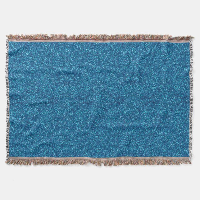 Blue Glitzer Throw Blanket Decke (Vorderseite)