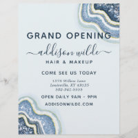 Blue Glitzern Agate Geode Business Flyer