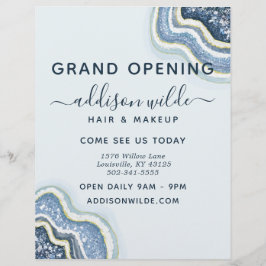 Blue Glitzern Agate Geode Business Flyer