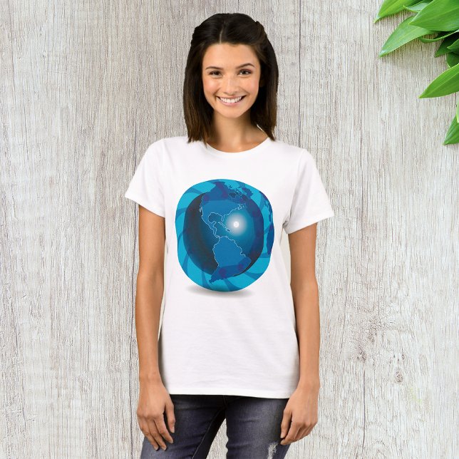 Blue Globe Frauen T - Shirt (Von Creator hochgeladen)