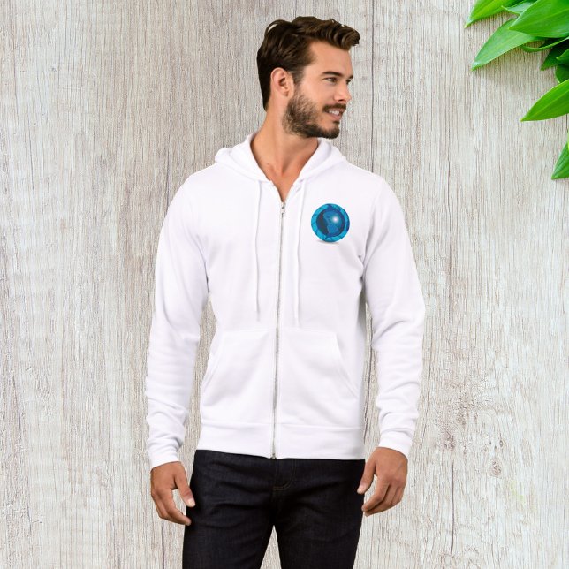 Blue Globe Mens Full-Zip Hoodie (Von Creator hochgeladen)