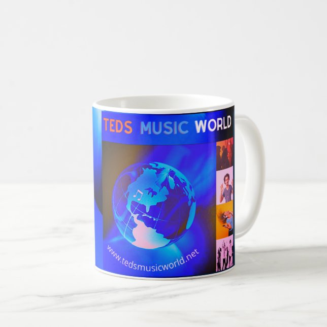 Blue Globe Music World Kaffee Tasse (VorderseiteRechts)