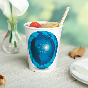 Blue Globe Pappbecher