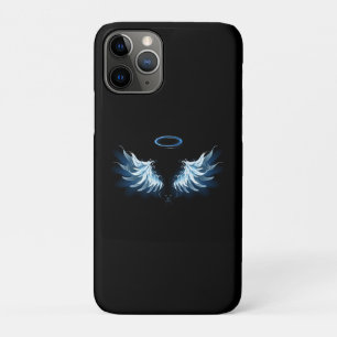Blue Glows Angel Wings auf schwarzem Hintergrund Case-Mate iPhone Hülle