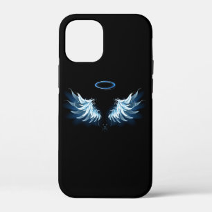 Blue Glows Angel Wings auf schwarzem Hintergrund Case-Mate iPhone Hülle