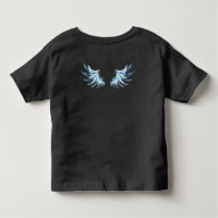Blue Glows Angel Wings auf schwarzem Hintergrund