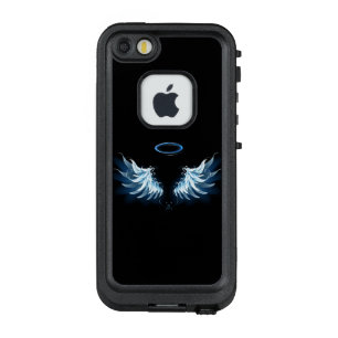 Blue Glows Angel Wings auf schwarzem Hintergrund LifeProof FRÄ’ iPhone SE/5/5s Hülle