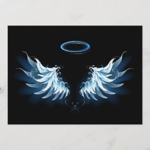 Blue Glows Angel Wings auf schwarzem Hintergrund Programm