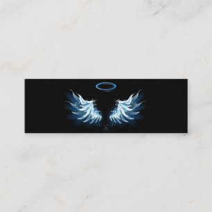 Blue Glows Angel Wings auf schwarzem Hintergrund Treuekarte