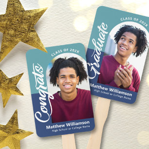 Blue Glückwunschs Grad 2 Fotos Arch Bold Script Re Fächer