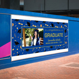 Blue Glückwunschs Graduate Custom Foto Abschluss Banner