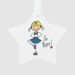 Blue Go Team Cheerleader Ornament
