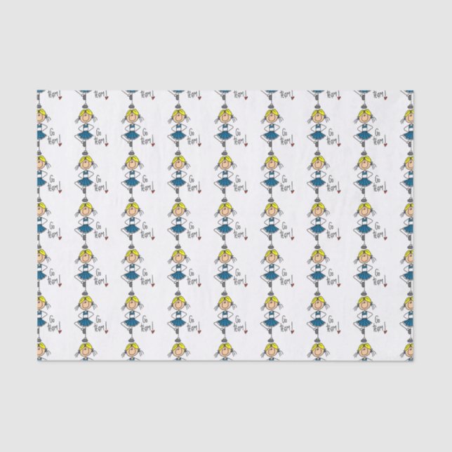 Blue Go Team Cheerleader Seidenpapier (Vorderseite)