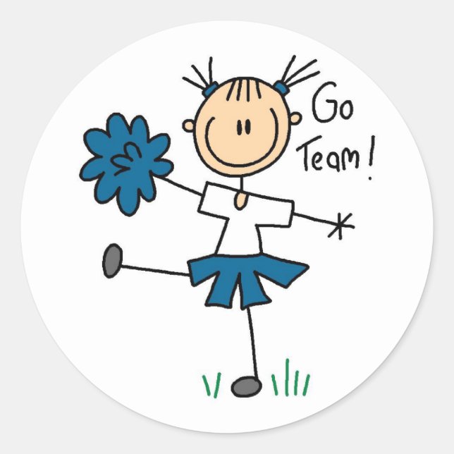 Blue Go Team Keuchsticker Runder Aufkleber (Vorderseite)