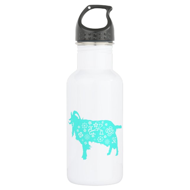 Blue Goat Vietnamese Chinesisch Jahr Zodiac W Flas Trinkflasche (Vorderseite)