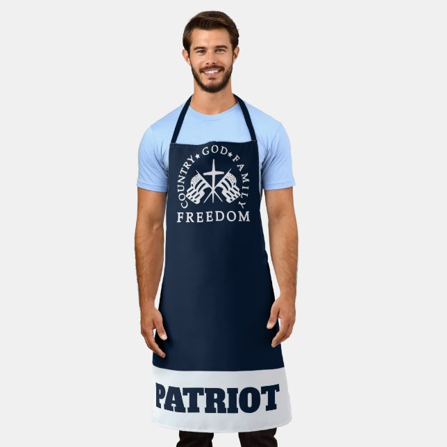 Blue God Family Country Freedom Patriot Schürze (Getragen)