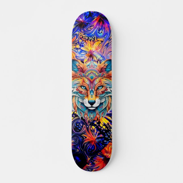 Blue Goddess Abstrakt Art & Boho Tierwelt Skateboard (Vorne)