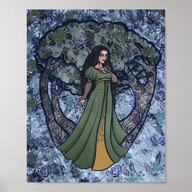 Blue Goddess Woods Pagan Art Goddesses Poster (Vorne)