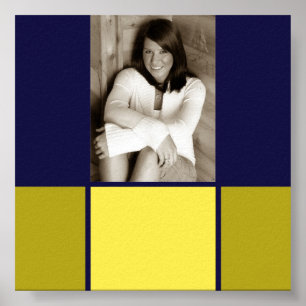 Blue & Gold Abschluss Autogramm Poster