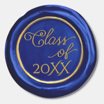 Blue Gold Abschluss Class Wax Siegel Stickers
