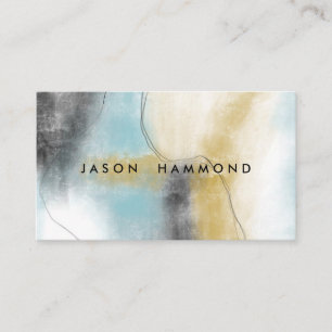 Blue Gold Abstrakt Art Custom Business Card Visitenkarte