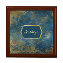 Blue Gold Abstrakt Glamour