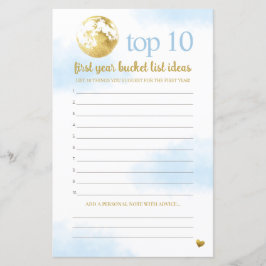 Blue Gold Advice and Bucket List Baby Showspiel