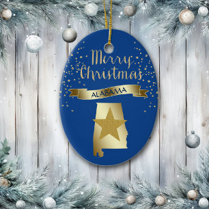 Blue Gold Alabama Star Keramikornament