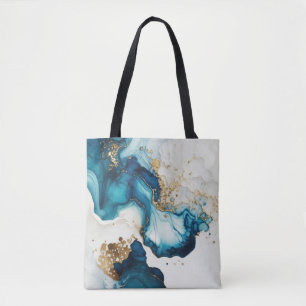 Blue & Gold Alkohol Tinte Hintergrund