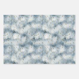 Blue Gold Animal Print Geschenkpapier Set